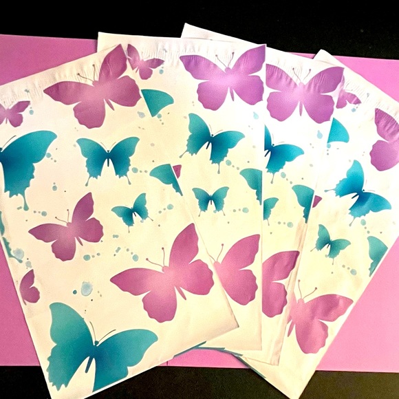 20 - 6 X 9 Butterfly Blue & Purple Poly Mailers - Picture 4 of 6